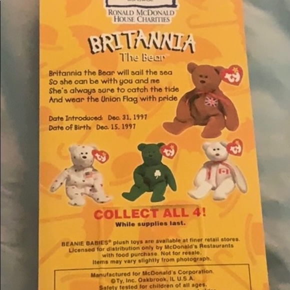 Collectable TY bears Ronald Mc Donald 1990’s - Picture 7 of 9